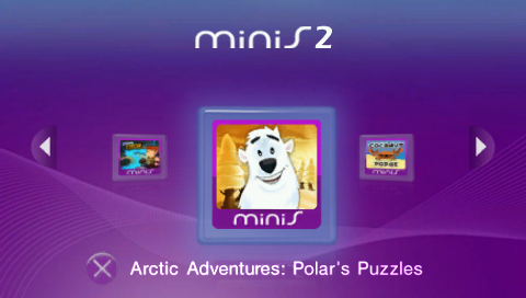 Mega Minis Volume 2 title screen for PSP